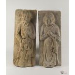 Two Terracotta Qing Dynasty, Wall Reliefs, c. 19th Century,