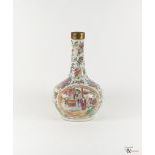 A Cantonese Famille Rose Qing Dynasty Bottle Vase, 19th Century,