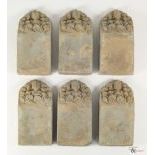 Six Terracotta Yuan to Ming Dynasty Cave Temple Ceiling Bricks, c. 1279-1644,