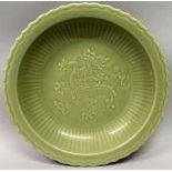 A Chinese Longquan Celadon Dragon Porcelain Dish