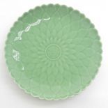 Lotus Celadon Porzelain Plate