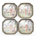 Four Chinese Enamels Small Trays