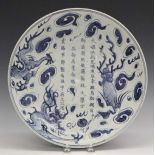Blue and White Porcelain Dish