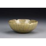 CHINESE CRACKLED FLORAL-RIM GEYAO BOWL