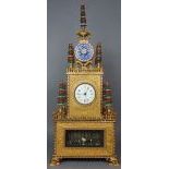 Chinese Gilded Metal Paste Set Musical Automaton Table Clock