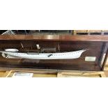 An extremely fine builder’s mirror backed half model of the schooner rigged steam yacht Rona
