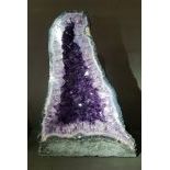 Amethyst-druse with Calcite inclusions