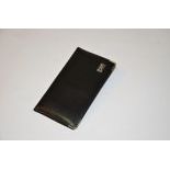 Black, leather Rolls-Royce checkbook case with notepad