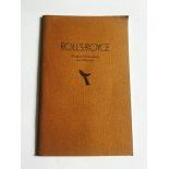 Rolls-Royce "Design, Workmanship & Materials" booklet reprinted 1973