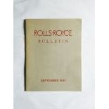Rolls-Royce "Bulletin" September 1937, reprinted 1973
