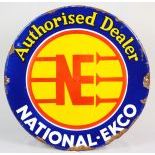 Round enamel sign National-Ekco
