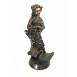 Bronze statue lady with basket