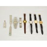 A set of 7 watches and a metal strap