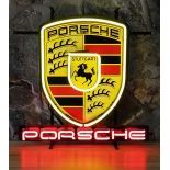 New Porsche Logo Neon Sign with Backplate