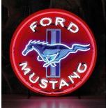 New Ford Mustang Neon Sign with Backplate