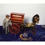 Barrel organ with cart, player and donkey