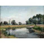 CORREGGIO, Ludwig (1846 Munich – 1920 ibid) „Small Creek in a wide Landscape".
