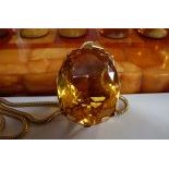 Facetted Flawless Amber Medaillon in Oval Cut, extremely rare in this exeptional size and quality