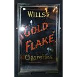 Antique Advertising Mirror Willss Gold Flake Cigarettes