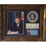 John F. Kennedy, handsigned Book "President Kennedy Selects Six Brave Presidents"  by Davidson Bill.