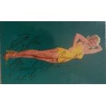 Marilyn Monroe (1926 - 1962). Original autograph of Marilyn Monroe from 1959 with personal dedication