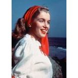 Marilyn Monroe (1926 - 1962). Original red haircloth made out of pure silk