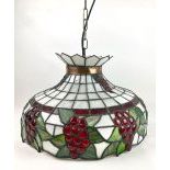 Tiffany Style Hanging Ceiling Lamp with Grape Motif