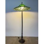 Tiffany Style Standing Floor Lamp with Metal Base