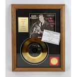 Elvis Presley Framed Golden Record 