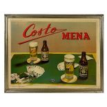 Framed 1960s Costo Mena Belgian Beer Advertisement