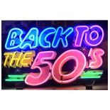 Back To The 50s Neon Sign with Backplate