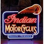 Indian Motorcycles Neon Sign with Backplate
