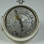  Single-hand pocket watch in bulb shape with 2 clock-faces. Front shows time and moon phase and back...