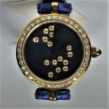 GERALD GENTA watch in 18ct gold and diamonds. Clasp in gold with diamonds. Old new stock