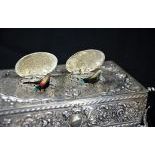 Very rare songbird box with 2 singing birds. Silver 925. Very good condition. Ca. 1900