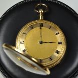  18 ct Rosé Gold pocket watch. Guillochierted case with golden clock face. Quarter repeater and...