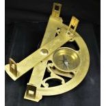  Brass graphometer . 18th century. Signed Briere Paris 250 x 130 mm with compass, richly decorated....