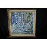 Oil on canvas Forest landscape, signed E. Boillat. 57 x 55cm.