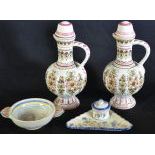  Collection of four ceramic pieces, two of which large decanters by Elster KeramikMeissener Land,...