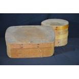  Collection of two large antique slate boxes without paint jobs, height   14,0, width   24,0 cm and...