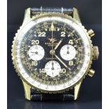  Montre bracelet chronographe BREITLING Cosmonaute, plaquée or 20 microns, cal. 178 Venus, Ø...