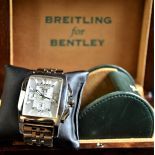  Automatic wristwatch BREITILING. The case is made of 18ct white gold. With large date display and...