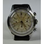  Montre bracelet chronographe avec compteur dheures en acier MOVADO, boîte étanche, Ø 35mm....