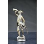 Bronze à patine brune dun garde républicain, 11cm de hauteur. Années 1820.