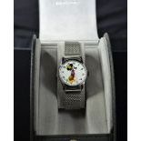 Wristwatch MICKEY with pendant. Second hand in the middle. Mechanical pre-assembly.  . Chromed...