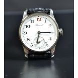  Steel wristwatch RECORD. Enameled dial with small second hand. Very good condition. From the...