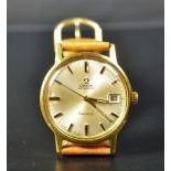 Automatic wristwatch OMEGA, gilded, with calendar. In a good condition.