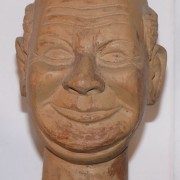 Automaton head carved in wood 