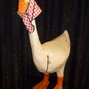 Goose pressed cardboard, with a scarf