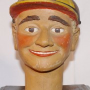 Automaton head carved in wood